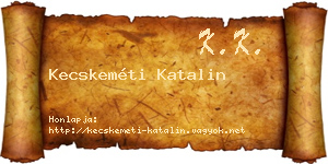 Kecskeméti Katalin névjegykártya